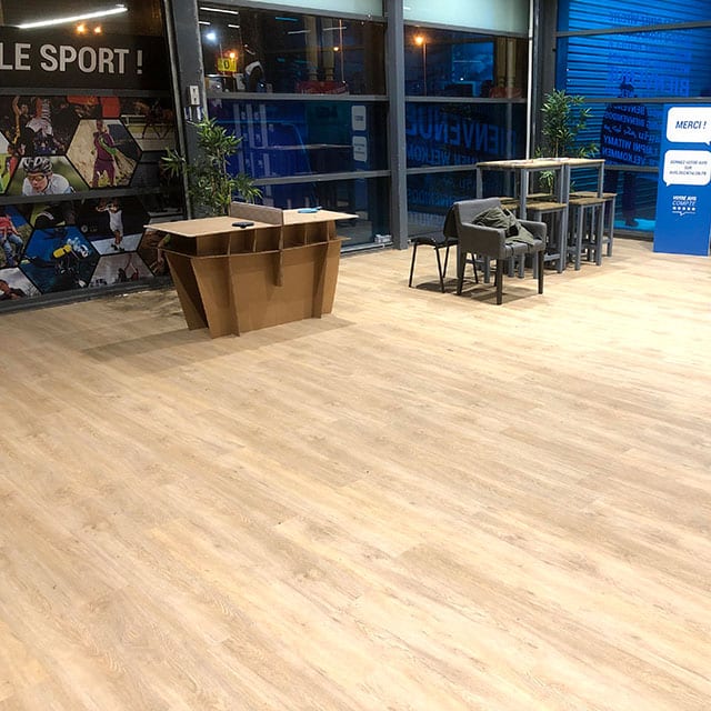 Parquet en lames PVC pour Decathlon